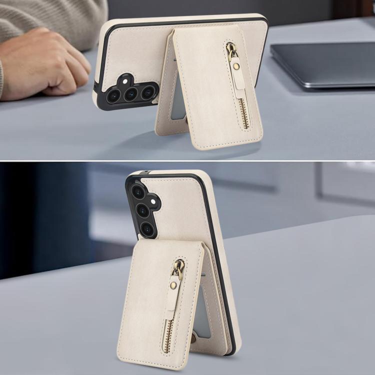 Custodia per telefono con cerniera e MagSafe in pelle divisa, For Samsung Galaxy S25 5G, For Samsung Galaxy S25+ 5G, For Samsung Galaxy S25 Ultra 5G