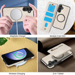 Custodia per telefono con cerniera e MagSafe in pelle divisa, For Samsung Galaxy S25 5G, For Samsung Galaxy S25+ 5G, For Samsung Galaxy S25 Ultra 5G