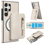 Custodia per telefono con cerniera e MagSafe in pelle divisa, For Samsung Galaxy S24 FE 5G, For Samsung Galaxy S24 Ultra 5G, For Samsung Galaxy S24+ 5G