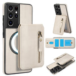 Custodia per telefono con cerniera e MagSafe in pelle divisa, For Samsung Galaxy S21 5G, For Samsung Galaxy S21+ 5G, For Samsung Galaxy S21 Ultra 5G
