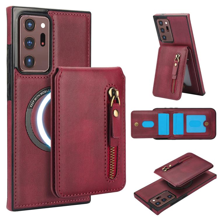 Custodia per telefono con cerniera e MagSafe in pelle divisa, For Samsung Galaxy Note20 Ultra, For Samsung Galaxy Note20