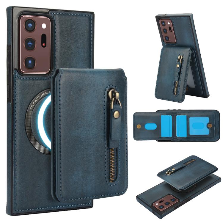 Custodia per telefono con cerniera e MagSafe in pelle divisa, For Samsung Galaxy Note20 Ultra, For Samsung Galaxy Note20