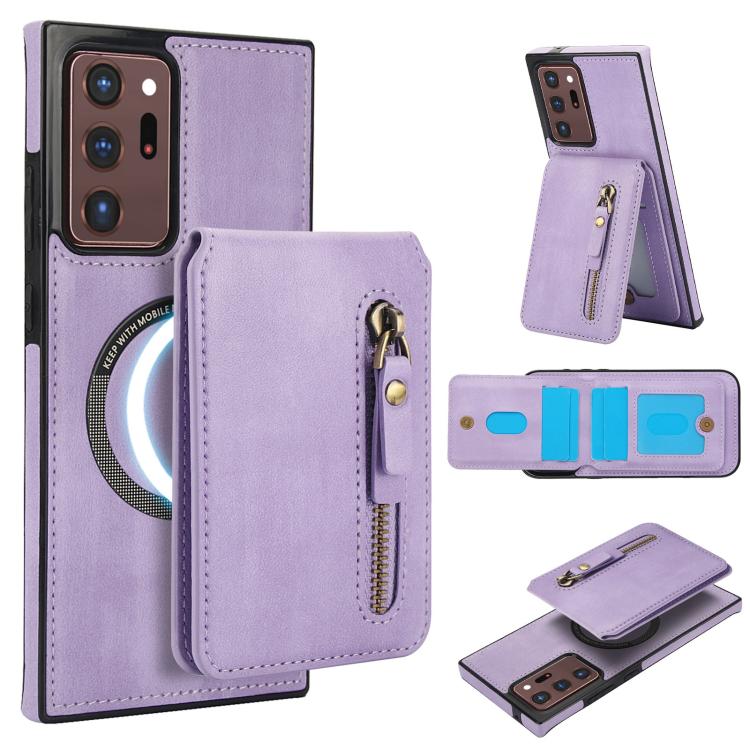 Custodia per telefono con cerniera e MagSafe in pelle divisa, For Samsung Galaxy Note20 Ultra, For Samsung Galaxy Note20