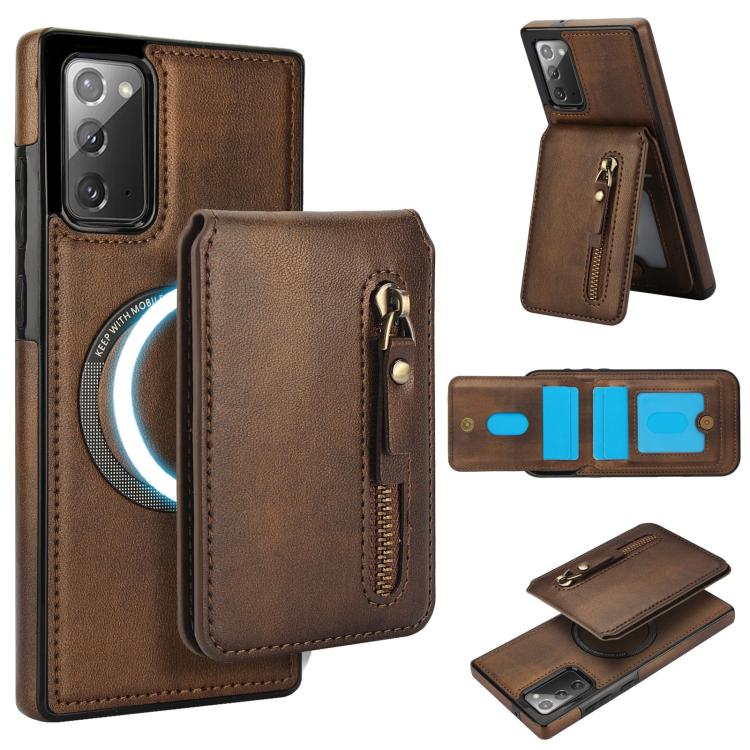 Custodia per telefono con cerniera e MagSafe in pelle divisa, For Samsung Galaxy Note20 Ultra, For Samsung Galaxy Note20