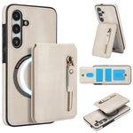 Custodia per telefono con cerniera e MagSafe in pelle divisa, For Samsung Galaxy S24 5G, For Samsung Galaxy S23 FE 5G, For Samsung Galaxy S23 Ultra 5G