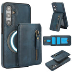 Custodia per telefono con cerniera e MagSafe in pelle divisa, For Samsung Galaxy S24 FE 5G, For Samsung Galaxy S24 Ultra 5G, For Samsung Galaxy S24+ 5G