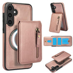 Custodia per telefono con cerniera e MagSafe in pelle divisa, For Samsung Galaxy S24 5G, For Samsung Galaxy S23 FE 5G, For Samsung Galaxy S23 Ultra 5G