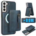 Custodia per telefono con cerniera e MagSafe in pelle divisa, For Samsung Galaxy S22+ 5G, For Samsung Galaxy S22 5G, For Samsung Galaxy S21 FE 5G