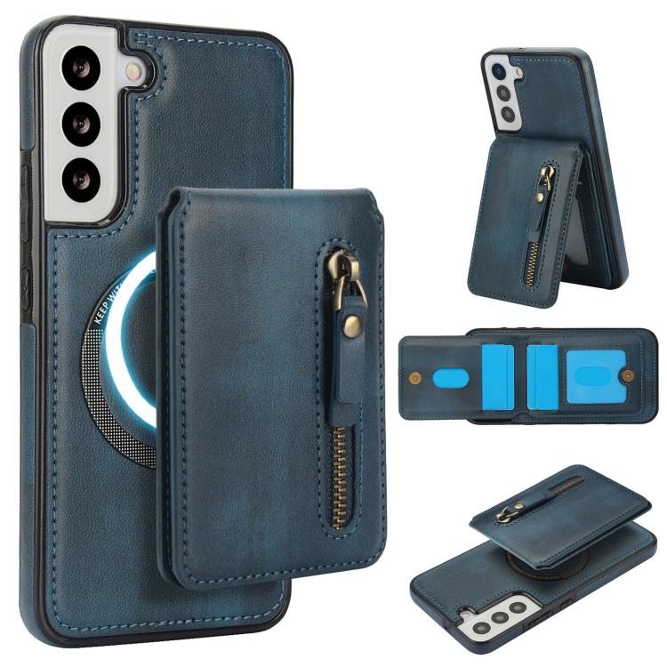 Custodia per telefono con cerniera e MagSafe in pelle divisa, For Samsung Galaxy S22+ 5G, For Samsung Galaxy S22 5G, For Samsung Galaxy S21 FE 5G