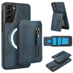 Custodia per telefono con cerniera e MagSafe in pelle divisa, For Samsung Galaxy S21 5G, For Samsung Galaxy S21+ 5G, For Samsung Galaxy S21 Ultra 5G