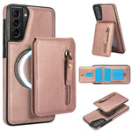 Custodia per telefono con cerniera e MagSafe in pelle divisa, For Samsung Galaxy S21 5G, For Samsung Galaxy S21+ 5G, For Samsung Galaxy S21 Ultra 5G