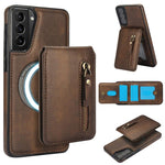 Custodia per telefono con cerniera e MagSafe in pelle divisa, For Samsung Galaxy S21 5G, For Samsung Galaxy S21+ 5G, For Samsung Galaxy S21 Ultra 5G
