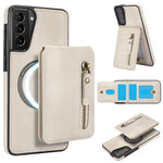 Custodia per telefono con cerniera e MagSafe in pelle divisa, For Samsung Galaxy S21 5G, For Samsung Galaxy S21+ 5G, For Samsung Galaxy S21 Ultra 5G