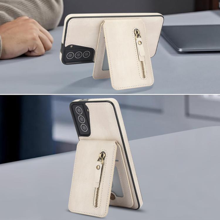 Custodia per telefono con cerniera e MagSafe in pelle divisa, For Samsung Galaxy S21 5G, For Samsung Galaxy S21+ 5G, For Samsung Galaxy S21 Ultra 5G