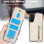 Custodia per telefono con cerniera e MagSafe in pelle divisa, For Samsung Galaxy S21 5G, For Samsung Galaxy S21+ 5G, For Samsung Galaxy S21 Ultra 5G