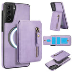 Custodia per telefono con cerniera e MagSafe in pelle divisa, For Samsung Galaxy S21 5G, For Samsung Galaxy S21+ 5G, For Samsung Galaxy S21 Ultra 5G