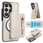 Custodia per telefono con cerniera e MagSafe in pelle divisa, For Samsung Galaxy S26+ 5G, For Samsung Galaxy S26 Ultra 5G, For Samsung Galaxy S26 5G
