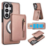 Custodia per telefono con cerniera e MagSafe in pelle divisa, For Samsung Galaxy S26+ 5G, For Samsung Galaxy S26 Ultra 5G, For Samsung Galaxy S26 5G