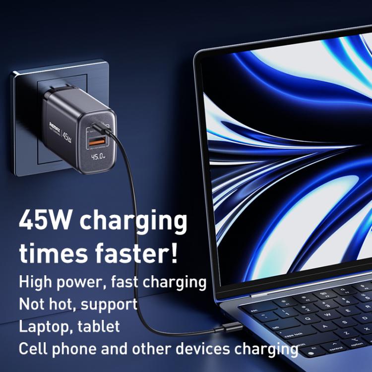 Caricabatterie rapido REMAX U2-AC 45W USB Type-C GaN