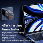 Caricabatterie rapido REMAX U2-AC 67W USB e Type-C GaN con display digitale, EU Plug, UK Plug