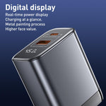 Caricabatterie rapido REMAX U2-AC 67W USB e Type-C GaN con display digitale, EU Plug, UK Plug