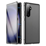 Custodia per telefono in vetro temperato con copertura completa HD magnetica in metallo, For Samsung Galaxy S24 FE 5G