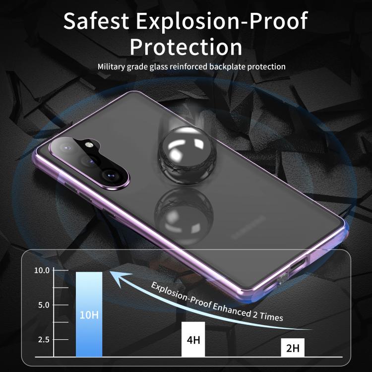 Custodia per telefono in vetro temperato con copertura completa HD magnetica in metallo, For Samsung Galaxy S26+ 5G, For Samsung Galaxy S26 5G, For Samsung Galaxy S25 5G, For Samsung Galaxy S25+ 5G