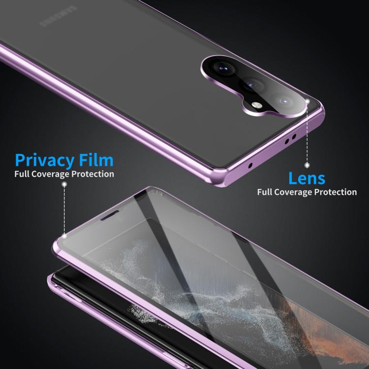 Custodia per telefono in vetro temperato con copertura completa HD magnetica in metallo, For Samsung Galaxy S26+ 5G, For Samsung Galaxy S26 5G, For Samsung Galaxy S25 5G, For Samsung Galaxy S25+ 5G