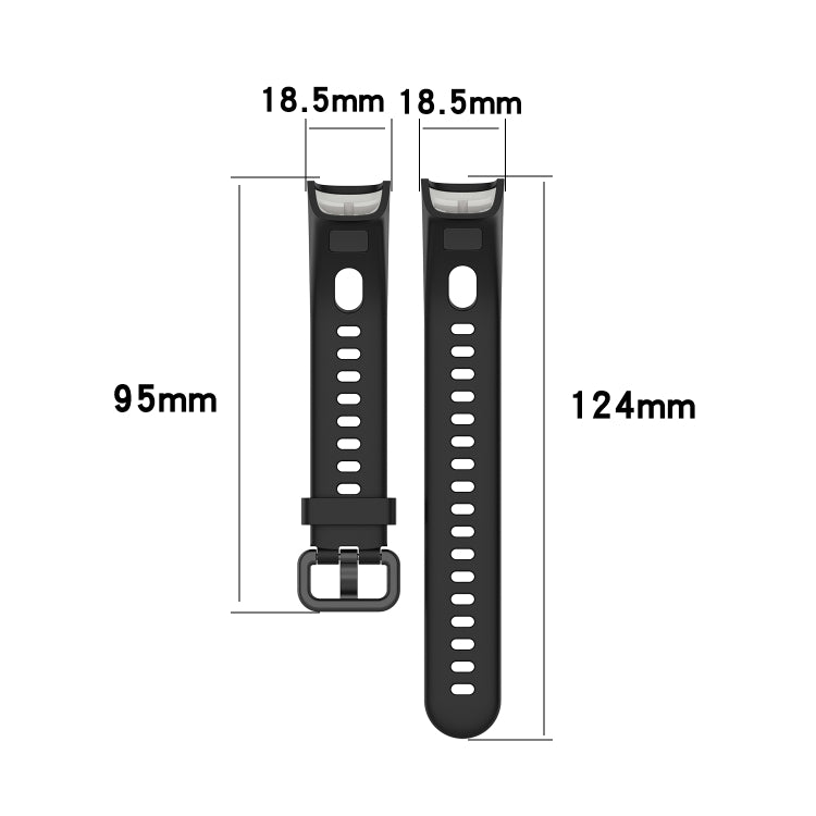 Cinturino in silicone con fibbia in metallo, dimensioni: misura libera, For Huawei Honor Band 5i / Band 4
