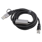 Cavo Ethernet USB-C RJ45 2 metri con curvatura laterale