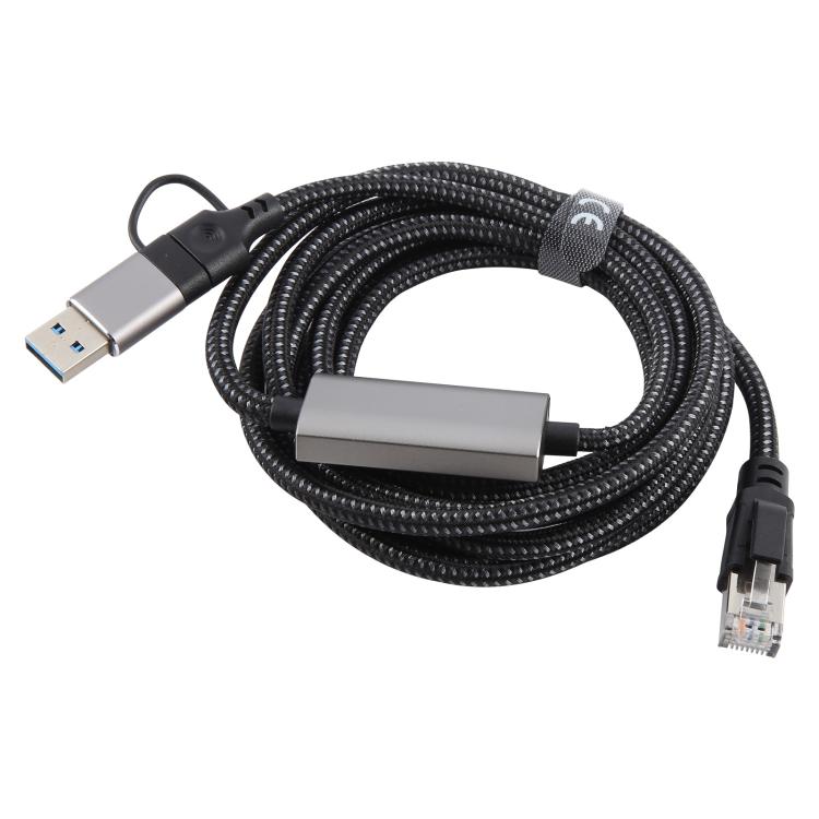 Cavo Ethernet USB-C RJ45 2 metri con curvatura laterale