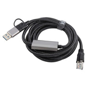 Cavo Ethernet per scheda di rete ad alta velocità RJ45 a USB-C / Type-C con curvatura laterale da 2 m, Type-C Side Bend