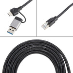 Cavo Ethernet USB-C RJ45 2 metri con curvatura laterale