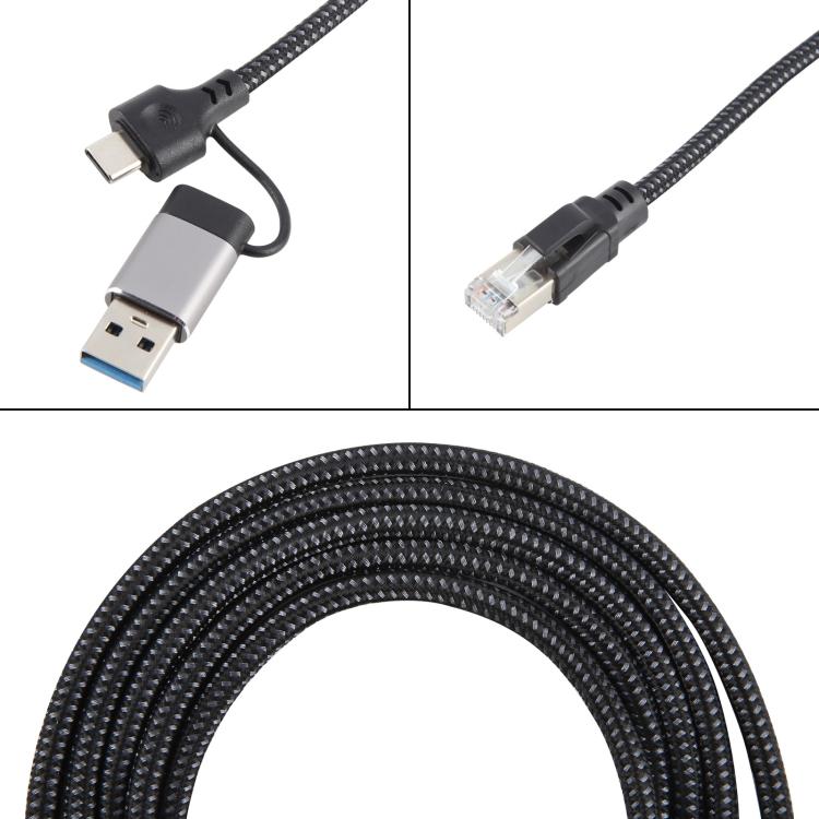 Cavo Ethernet USB-C RJ45 2 metri con curvatura laterale