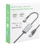Cavo Ethernet USB-C RJ45 2 metri con curvatura laterale
