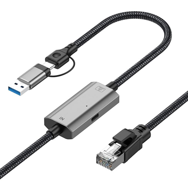 Cavo Ethernet per scheda di rete ad alta velocità RJ45 a tipo C/USB 2 in 1 da 2 m, Type-C / USB 2-in-1