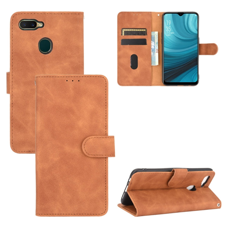 Tinta unita Skin Feel Fibbia magnetica Flip orizzontale Custodia in pelle PU con struttura in vitello con supporto e slot per schede e portafoglio, For OPPO A5(AX5) / A3s / A12e, For OPPO A7(AX7) / A5s / AX5s / A12, For OPPO A8 / A31 (2020)            ...