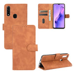 Tinta unita Skin Feel Fibbia magnetica Flip orizzontale Custodia in pelle PU con struttura in vitello con supporto e slot per schede e portafoglio, For OPPO A5(AX5) / A3s / A12e, For OPPO A7(AX7) / A5s / AX5s / A12, For OPPO A8 / A31 (2020)            ...