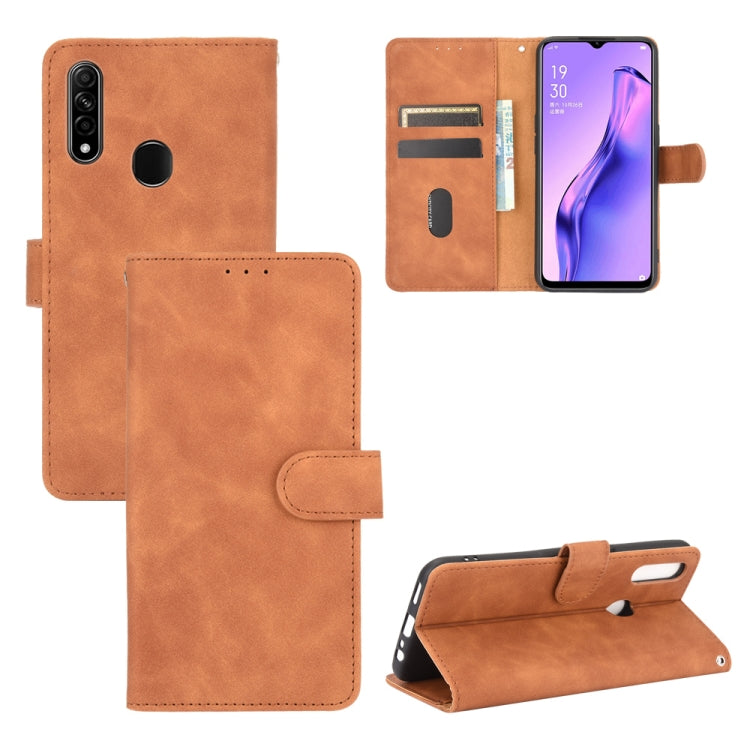 Tinta unita Skin Feel Fibbia magnetica Flip orizzontale Custodia in pelle PU con struttura in vitello con supporto e slot per schede e portafoglio, For OPPO A5(AX5) / A3s / A12e, For OPPO A7(AX7) / A5s / AX5s / A12, For OPPO A8 / A31 (2020)            ...