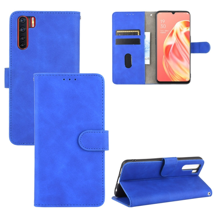 Tinta unita Skin Feel Fibbia magnetica Flip orizzontale Custodia in pelle PU con struttura in vitello con supporto e slot per schede e portafoglio, For OPPO A52 / A72 / A92, For OPPO A91 / F15 / Reno3(Southeast Asia Version), For OPPO A92s, For OPPO Ace2
