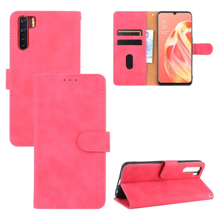 Tinta unita Skin Feel Fibbia magnetica Flip orizzontale Custodia in pelle PU con struttura in vitello con supporto e slot per schede e portafoglio, For OPPO A52 / A72 / A92, For OPPO A91 / F15 / Reno3(Southeast Asia Version), For OPPO A92s, For OPPO Ace2