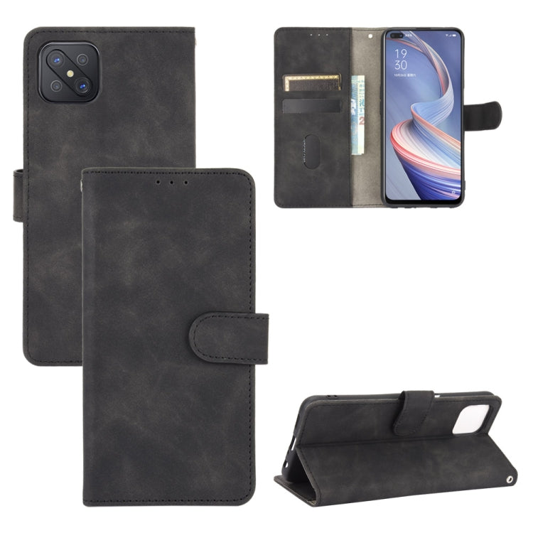 Tinta unita Skin Feel Fibbia magnetica Flip orizzontale Custodia in pelle PU con struttura in vitello con supporto e slot per schede e portafoglio, For OPPO A52 / A72 / A92, For OPPO A91 / F15 / Reno3(Southeast Asia Version), For OPPO A92s, For OPPO Ace2