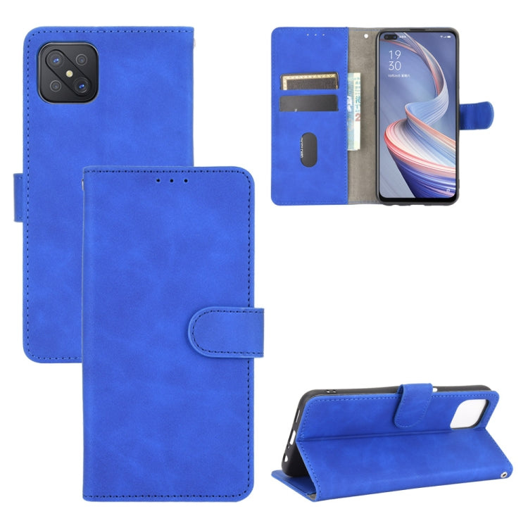 Tinta unita Skin Feel Fibbia magnetica Flip orizzontale Custodia in pelle PU con struttura in vitello con supporto e slot per schede e portafoglio, For OPPO A52 / A72 / A92, For OPPO A91 / F15 / Reno3(Southeast Asia Version), For OPPO A92s, For OPPO Ace2
