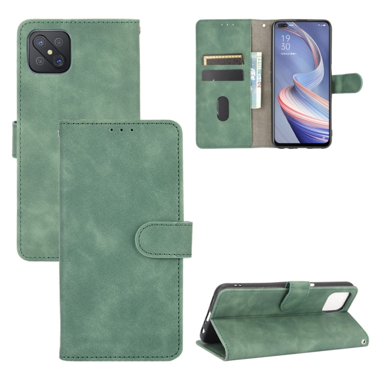 Tinta unita Skin Feel Fibbia magnetica Flip orizzontale Custodia in pelle PU con struttura in vitello con supporto e slot per schede e portafoglio, For OPPO A52 / A72 / A92, For OPPO A91 / F15 / Reno3(Southeast Asia Version), For OPPO A92s, For OPPO Ace2