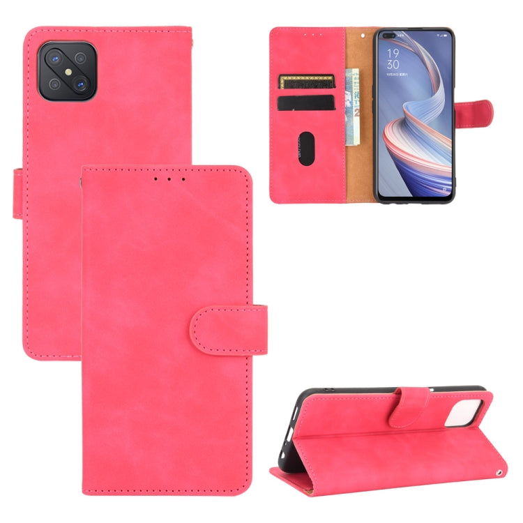 Tinta unita Skin Feel Fibbia magnetica Flip orizzontale Custodia in pelle PU con struttura in vitello con supporto e slot per schede e portafoglio, For OPPO A52 / A72 / A92, For OPPO A91 / F15 / Reno3(Southeast Asia Version), For OPPO A92s, For OPPO Ace2