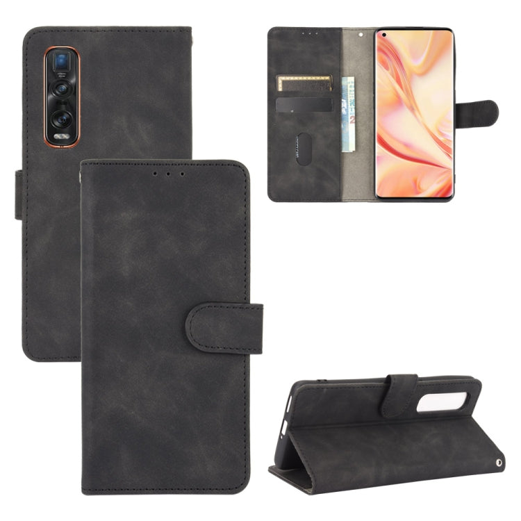Tinta unita Skin Feel Fibbia magnetica Flip orizzontale Custodia in pelle PU con struttura in vitello con supporto e slot per schede e portafoglio, For OPPO Find X2 Pro, For OPPO Find X2, For OPPO Realme 5 Pro / Realme Q, For OPPO Realme 5 / Realme 5s