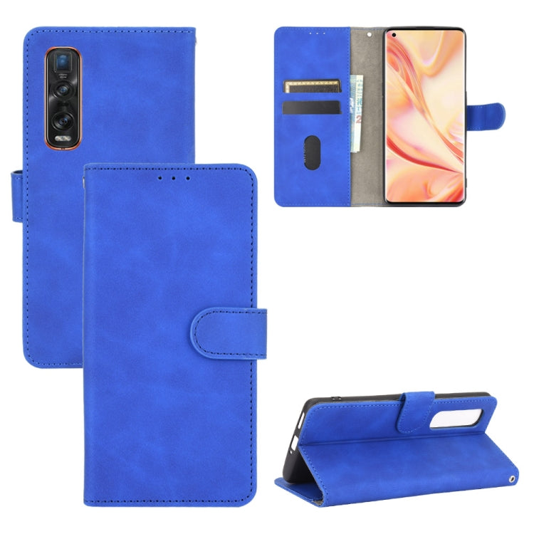 Tinta unita Skin Feel Fibbia magnetica Flip orizzontale Custodia in pelle PU con struttura in vitello con supporto e slot per schede e portafoglio, For OPPO Find X2 Pro, For OPPO Find X2, For OPPO Realme 5 Pro / Realme Q, For OPPO Realme 5 / Realme 5s