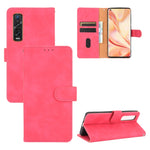 Tinta unita Skin Feel Fibbia magnetica Flip orizzontale Custodia in pelle PU con struttura in vitello con supporto e slot per schede e portafoglio, For OPPO Find X2 Pro, For OPPO Find X2, For OPPO Realme 5 Pro / Realme Q, For OPPO Realme 5 / Realme 5s