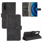 Tinta unita Skin Feel Fibbia magnetica Flip orizzontale Custodia in pelle PU con struttura in vitello con supporto e slot per schede e portafoglio, For OPPO Find X2 Pro, For OPPO Find X2, For OPPO Realme 5 Pro / Realme Q, For OPPO Realme 5 / Realme 5s