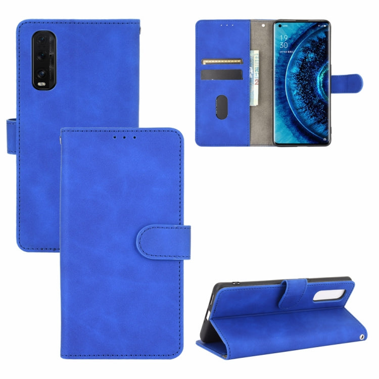 Tinta unita Skin Feel Fibbia magnetica Flip orizzontale Custodia in pelle PU con struttura in vitello con supporto e slot per schede e portafoglio, For OPPO Find X2 Pro, For OPPO Find X2, For OPPO Realme 5 Pro / Realme Q, For OPPO Realme 5 / Realme 5s